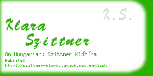 klara szittner business card